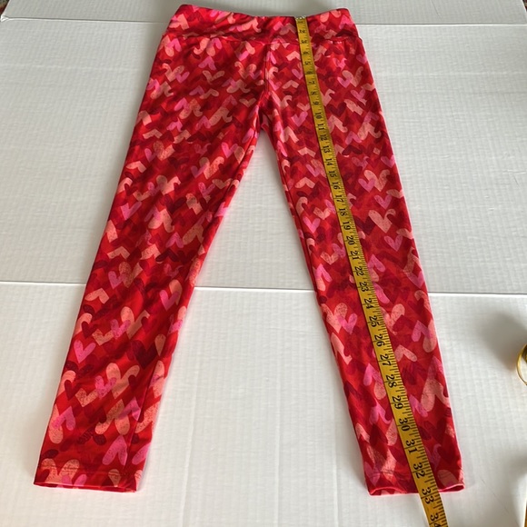 Lularoe red leggings with hearts size: one size - Picture 6 of 7